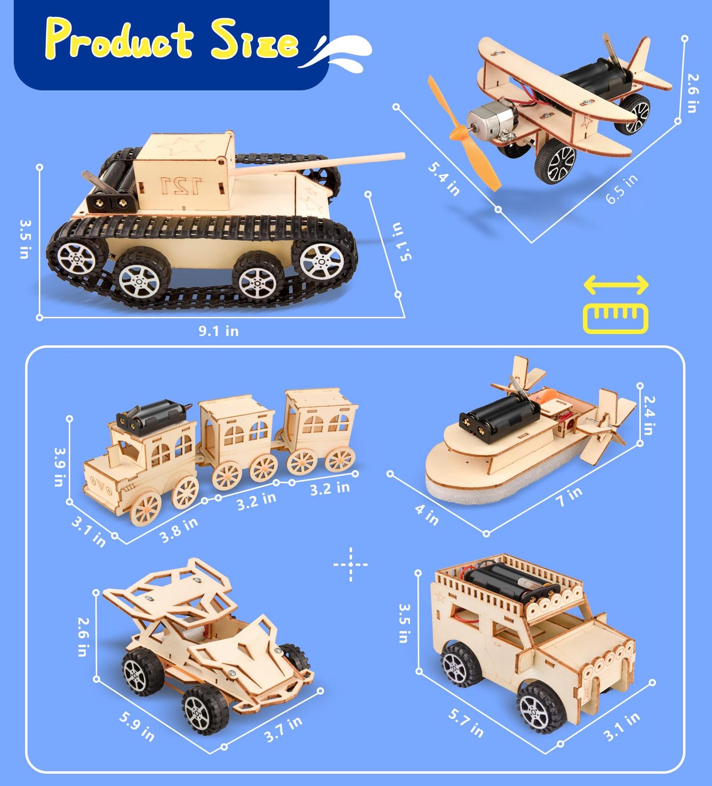 FliipFlaap 6-in-1 STEM Kit for Kids 8-12 – Wooden Building & Science Experiments