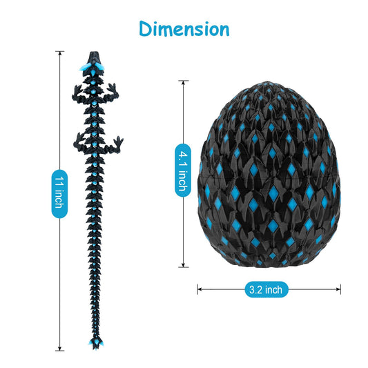 FLISAT 3D Printed Dragon Egg Glow-in-the-Dark | Fidget Toy & Easter Gift
