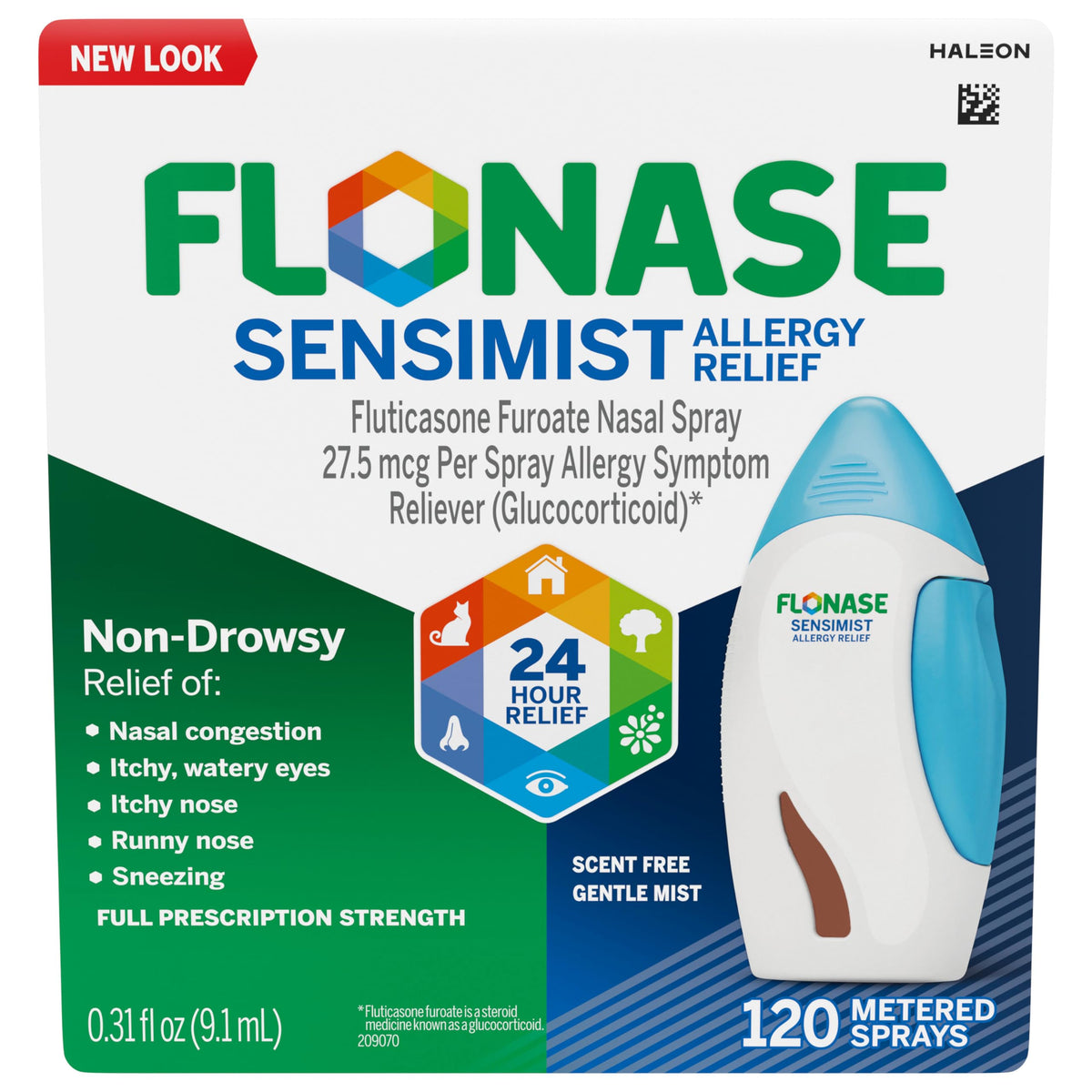 Flonase Sensimist Allergy Relief Nasal Spray – 24-Hour Non-Drowsy, 120 Sprays