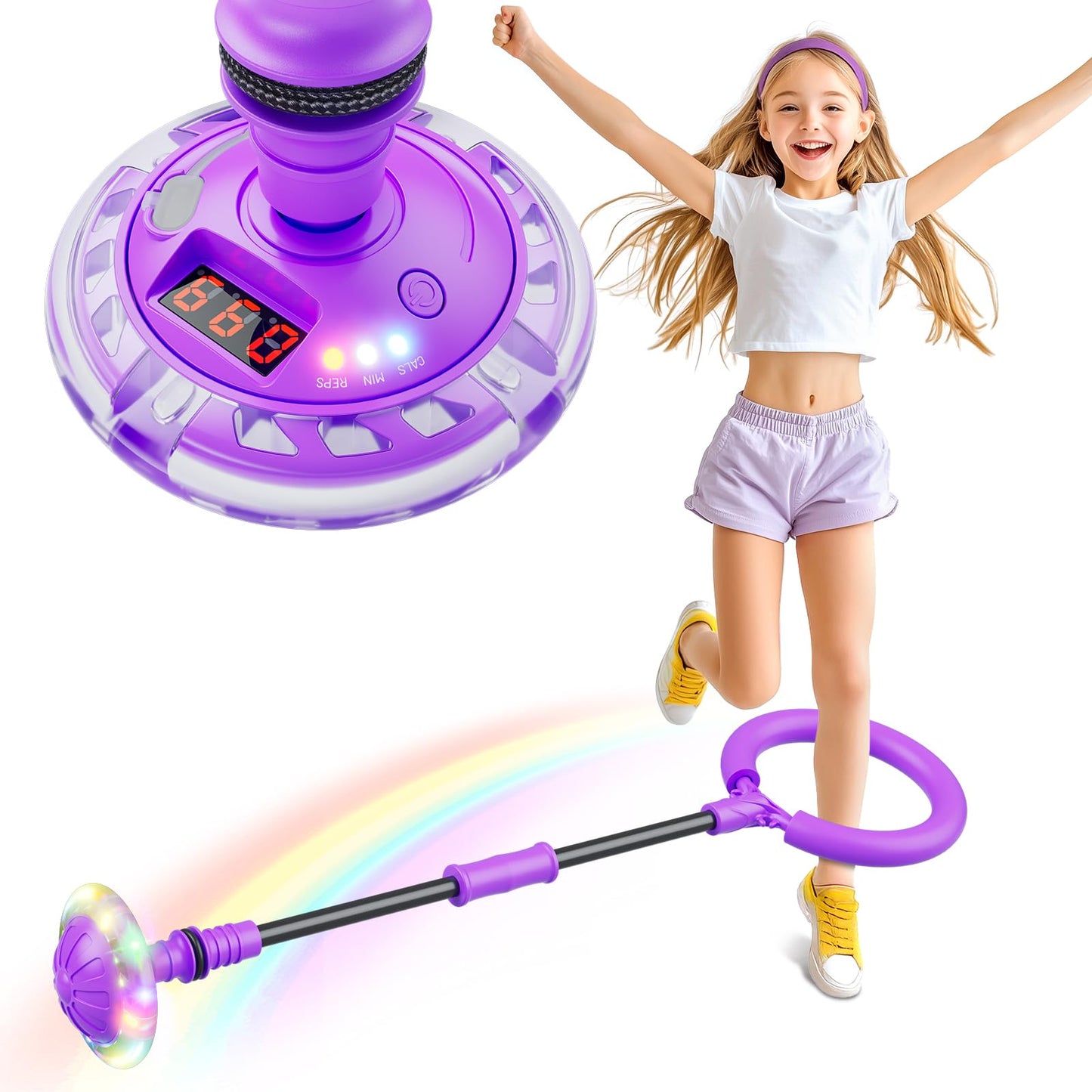 Flooyes Skip Ball for Kids – LED Counter, Timer & Calorie Tracker