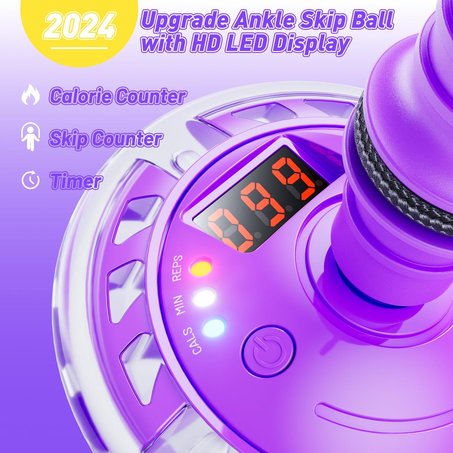 Flooyes Skip Ball for Kids – LED Counter, Timer & Calorie Tracker