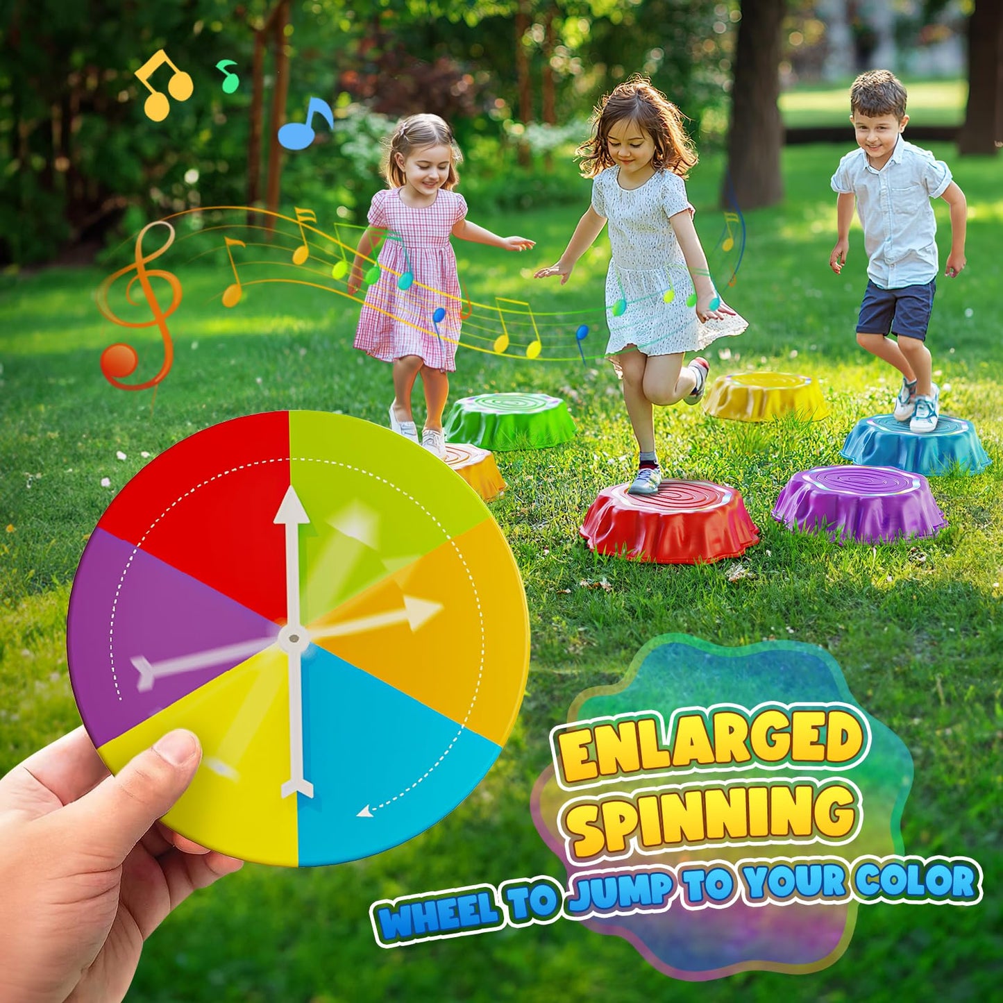 Flooyes Stepping Stones for Kids – Light-Up, Musical, Non-Slip 6-Piece Sensory Toy