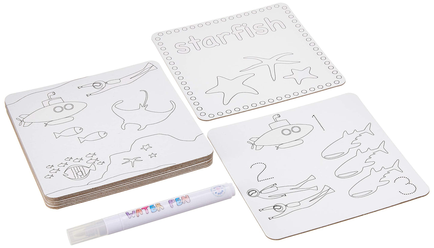 Floss & Rock Pets Water Pen & Cards Kit (Dinosaur) – Mess-Free Color Reveal