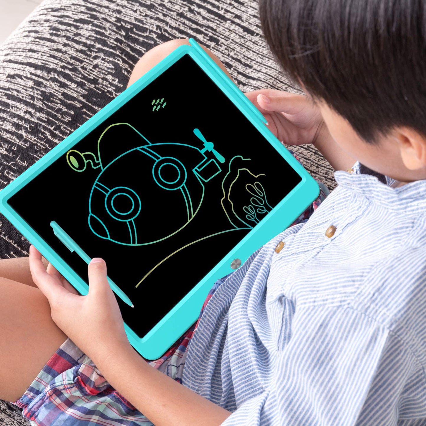 FLUESTON LCD Writing Tablet – 15-Inch Doodle Board for Kids (Blue)