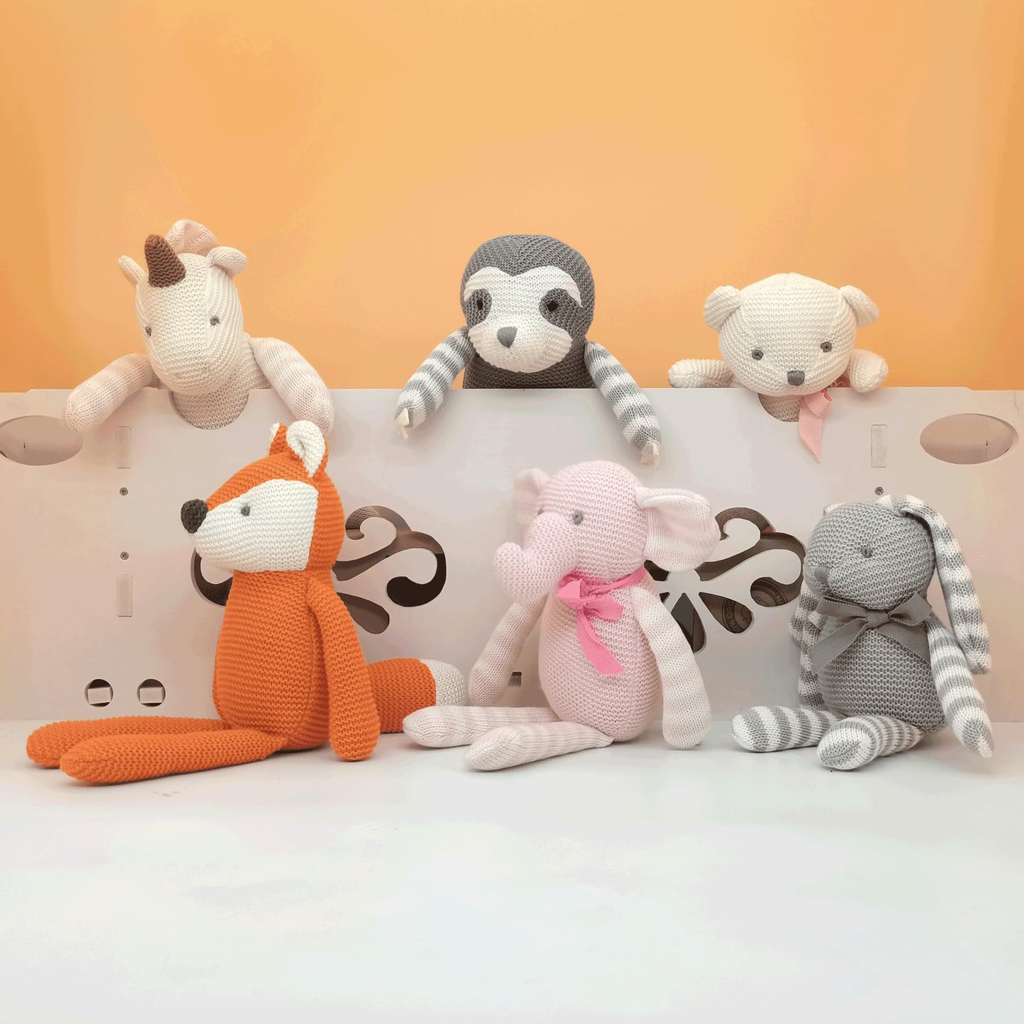 FLUFFYFUN 100% Organic Cotton Grey Sloth Plush – 7.1-inch Baby Stuffed Animal for Newborns