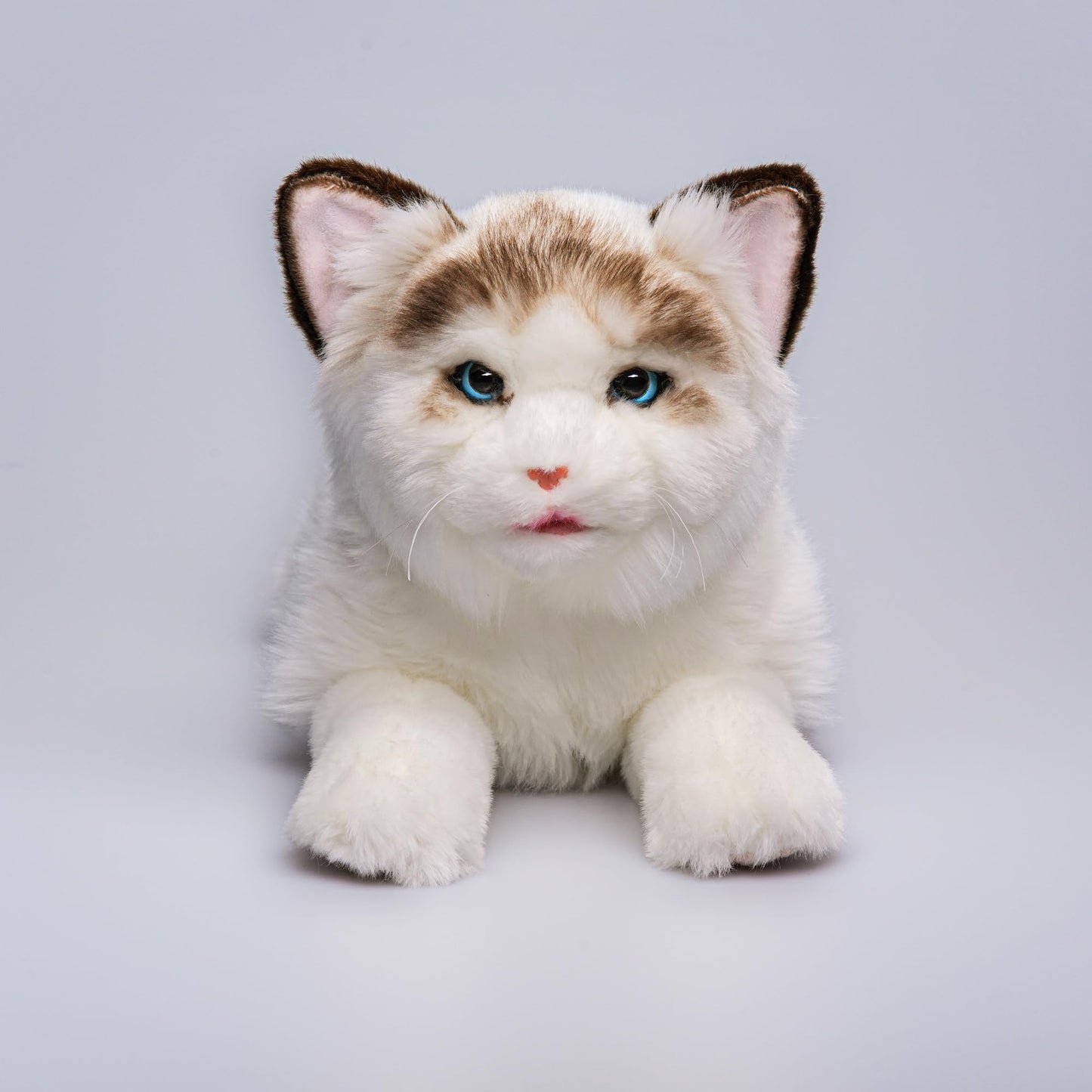 FLUFFYFUN Blinks, Meows & Purrs Realistic Stuffed Cat — 15-Inch Interactive Plush Companion