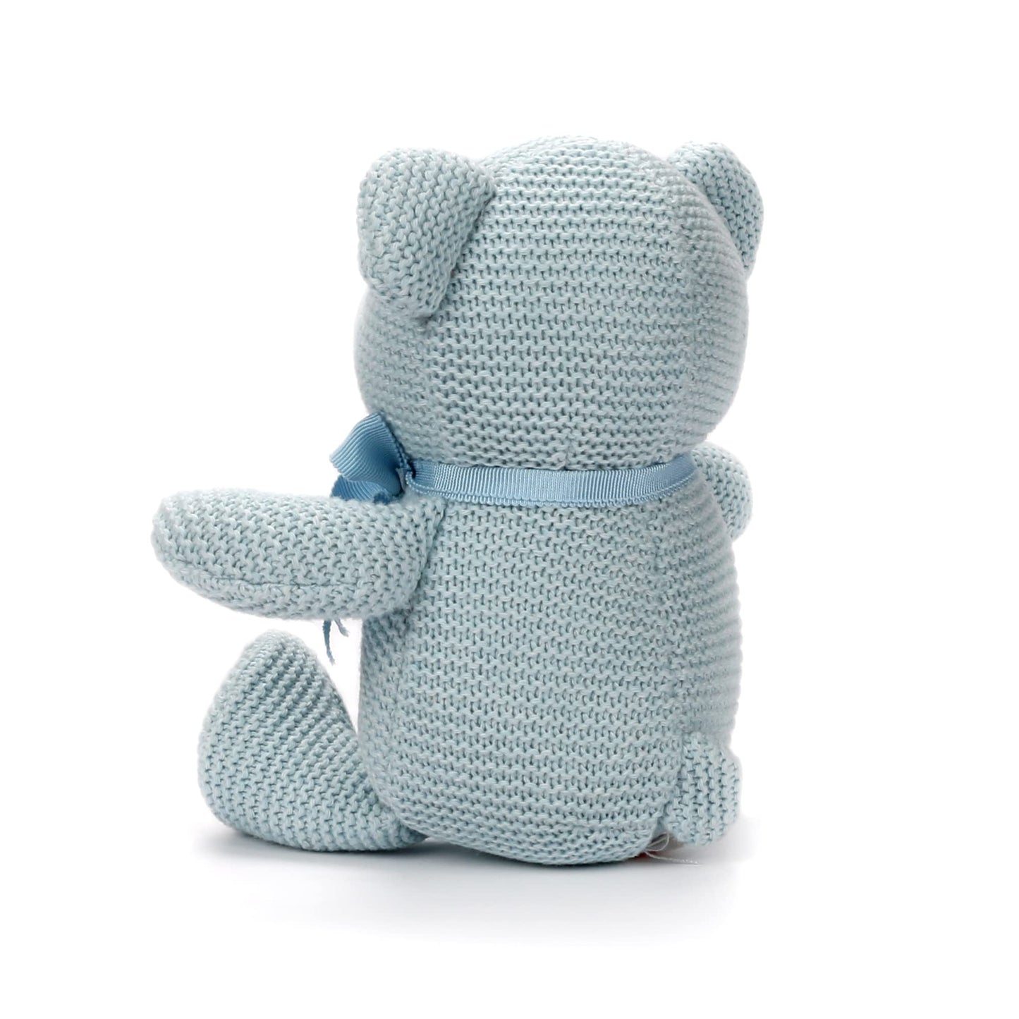 FLUFFYFUN 100% Organic Cotton Blue Teddy Bear Plush – 6.5-inch & 9-inch for Newborns