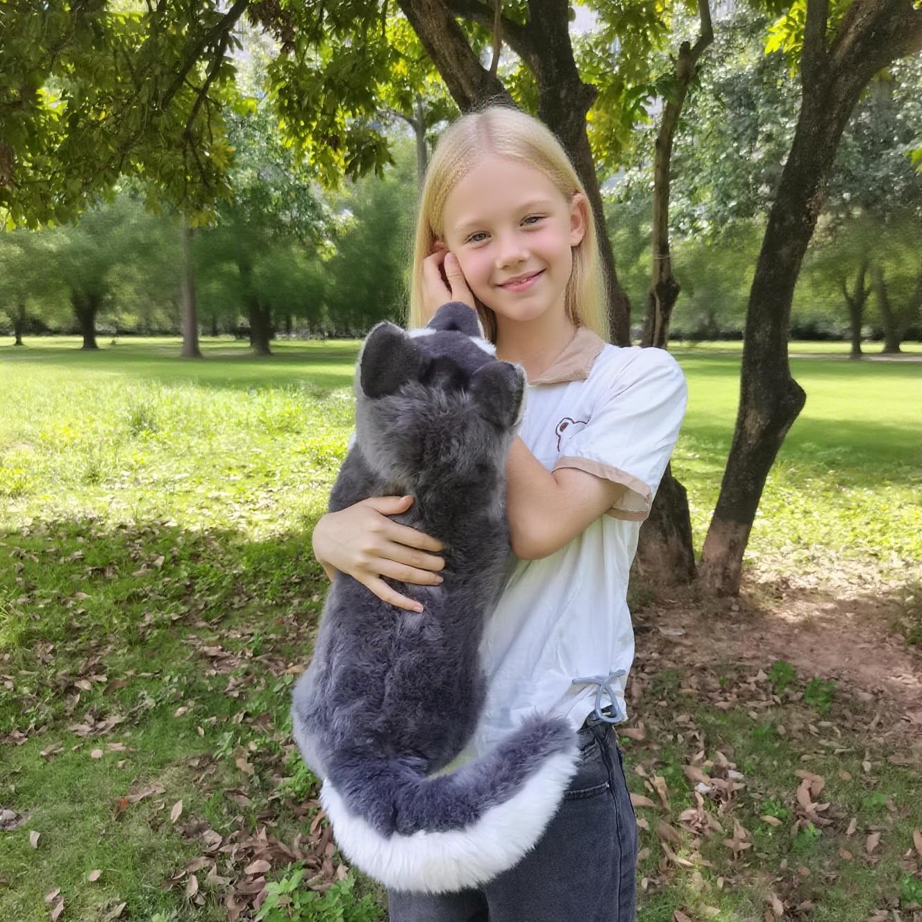 FLUFFYFUN Realistic Wolf Dog Stuffed Animal – 20-Inch Plush, CPC Certified