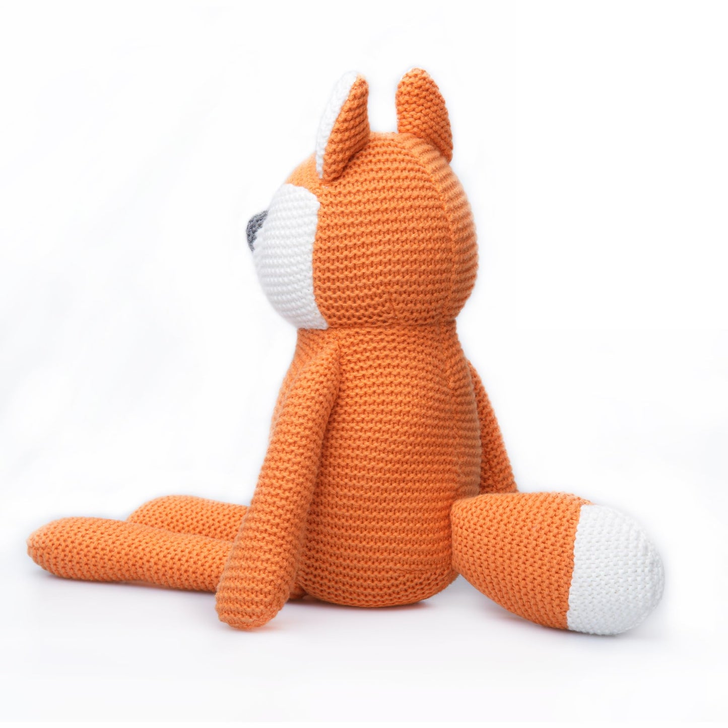 FLUFFYFUN 100% Organic Cotton Orange Fox Plush Toy – 7.1 inches, Newborn-Friendly