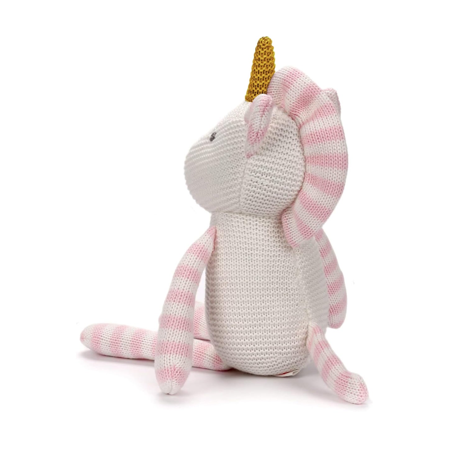 FLUFFYFUN 100% Organic Cotton Pink Unicorn Plush – 7.1-inch Baby Stuffed Animal