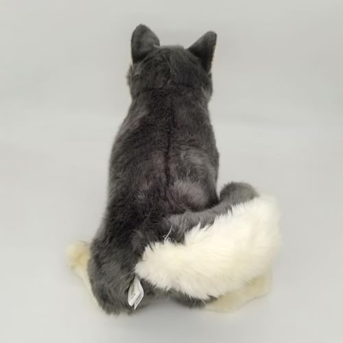 FLUFFYFUN Realistic Wolf Dog Stuffed Animal – 20-Inch Plush, CPC Certified