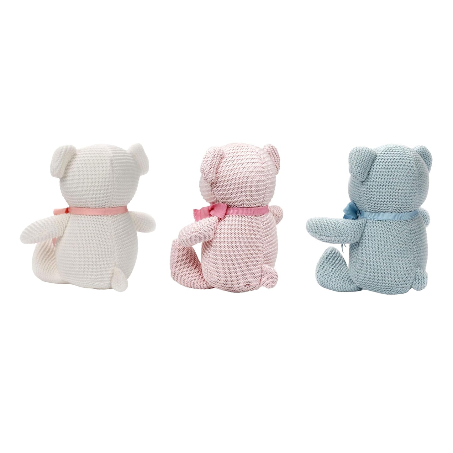 FLUFFYFUN 3-Pack 100% Organic Cotton Teddy Bears – 6.5-Inch Plush Toys