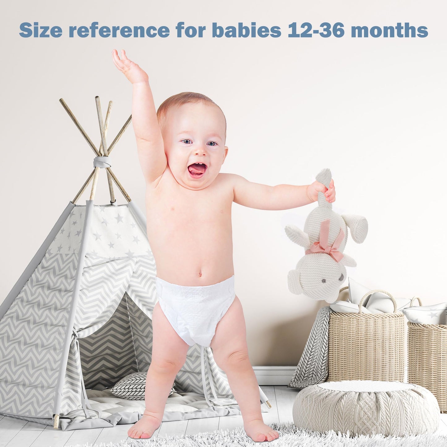 FLUFFYFUN 100% Organic Cotton Teddy Bear Plush — 6.5-inch Baby Stuffed Animal for Newborn