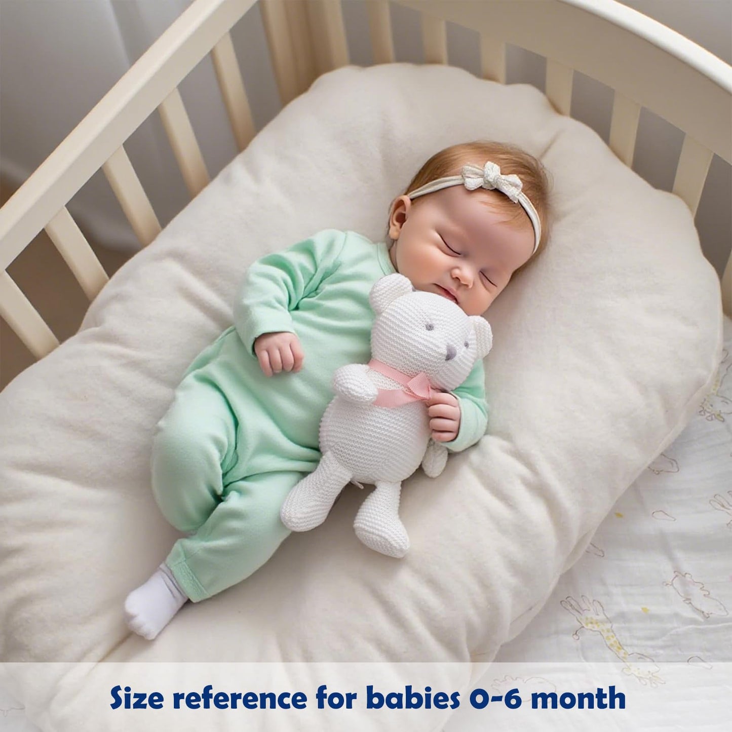 FLUFFYFUN 100% Organic Cotton Teddy Bear Plush — 6.5-inch Baby Stuffed Animal for Newborn