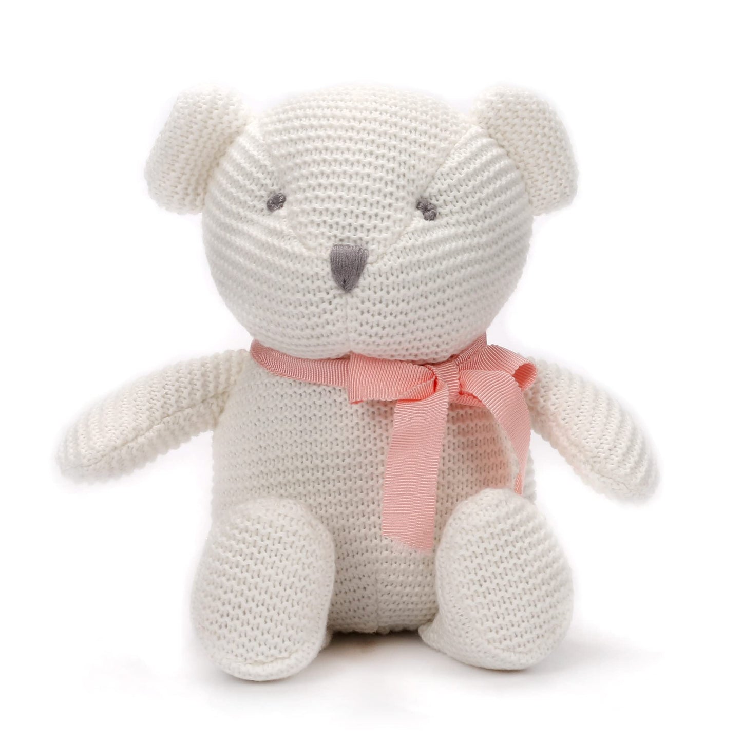 FLUFFYFUN 100% Organic Cotton Teddy Bear Plush — 6.5-inch Baby Stuffed Animal for Newborn