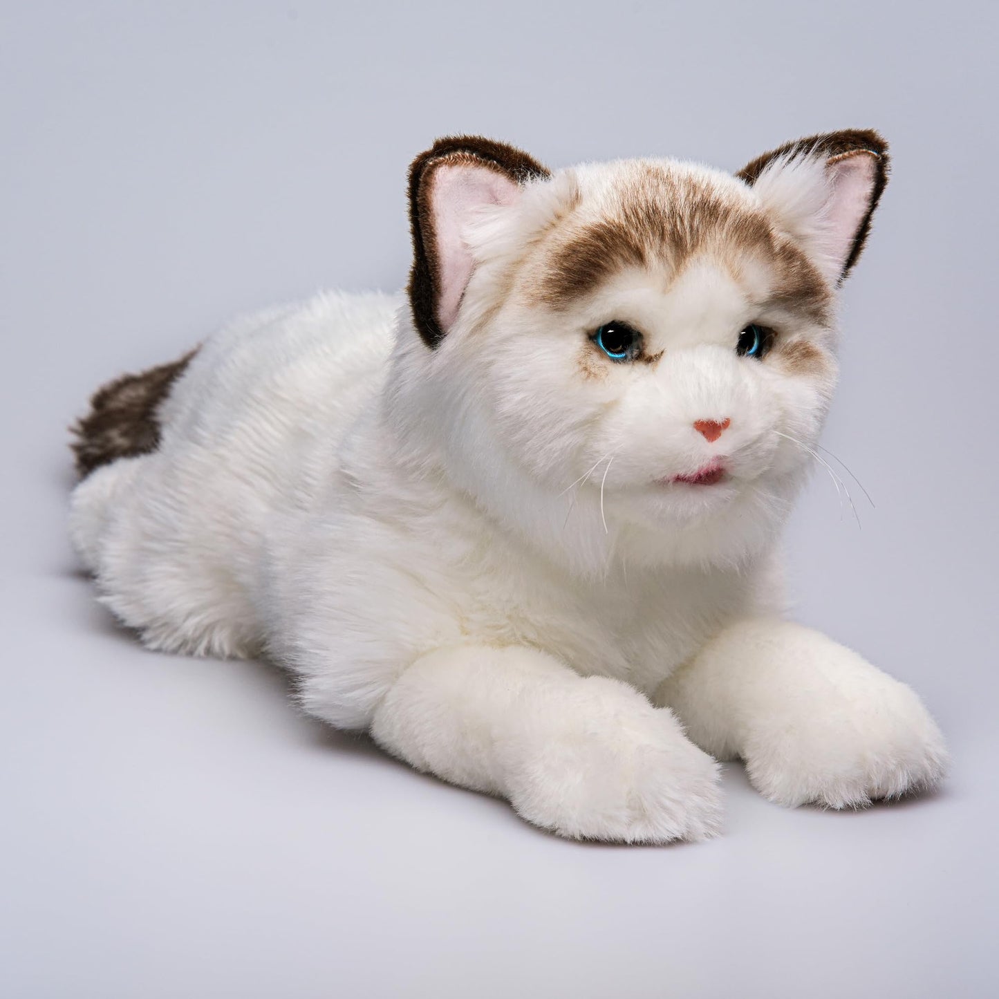 FLUFFYFUN Blinks, Meows & Purrs Realistic Stuffed Cat — 15-Inch Interactive Plush Companion