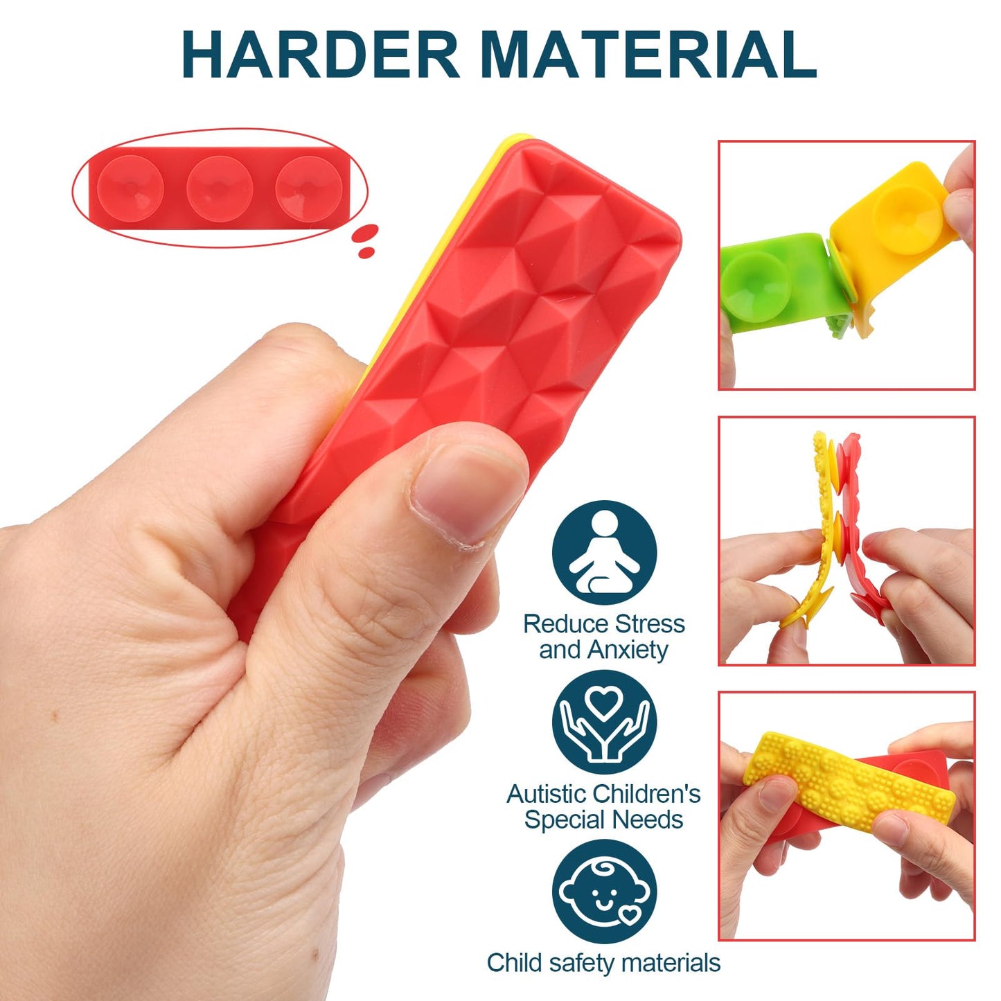 FlufiFiea 8-Pack Textured Sensory Suction Fidget Toys – Quiet Desk Calming for ADHD & Autism
