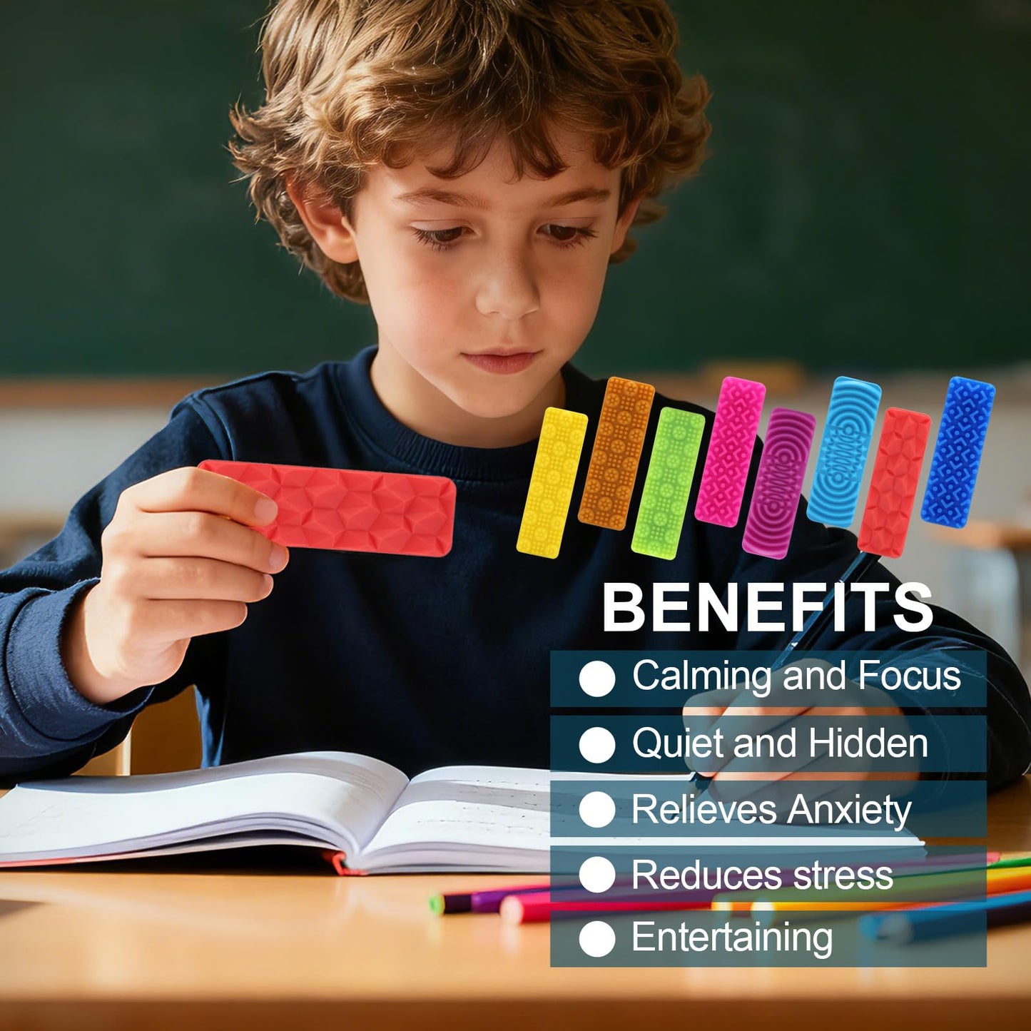 FlufiFiea 8-Pack Textured Sensory Suction Fidget Toys – Quiet Desk Calming for ADHD & Autism