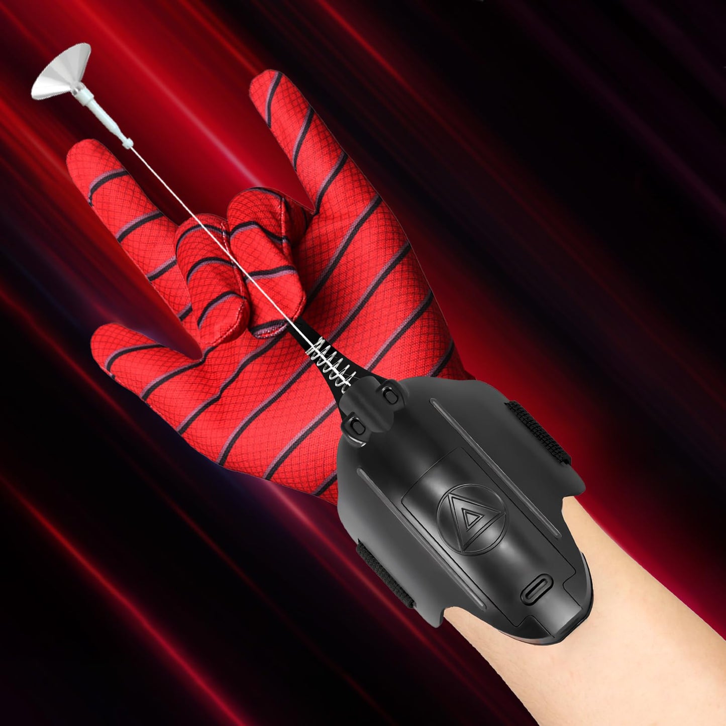 Flustime Spider Web Shooter 3.0 – Dual-Mode Web Launcher with LED, Retract Button (Black-v2)