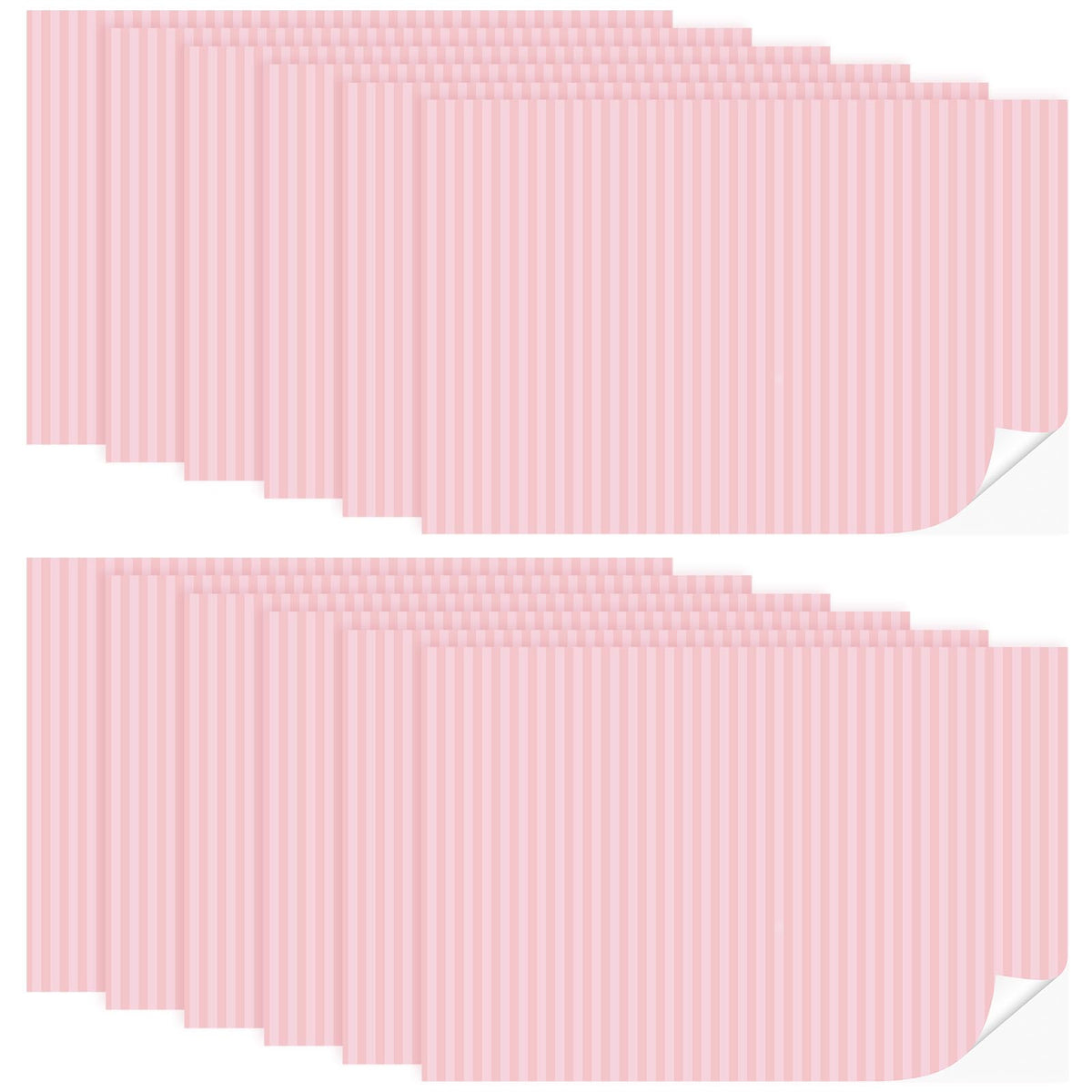 Flutesan 12-Pcs Dollhouse Wallpaper & Self-Adhesive Flooring – Pink Stripes