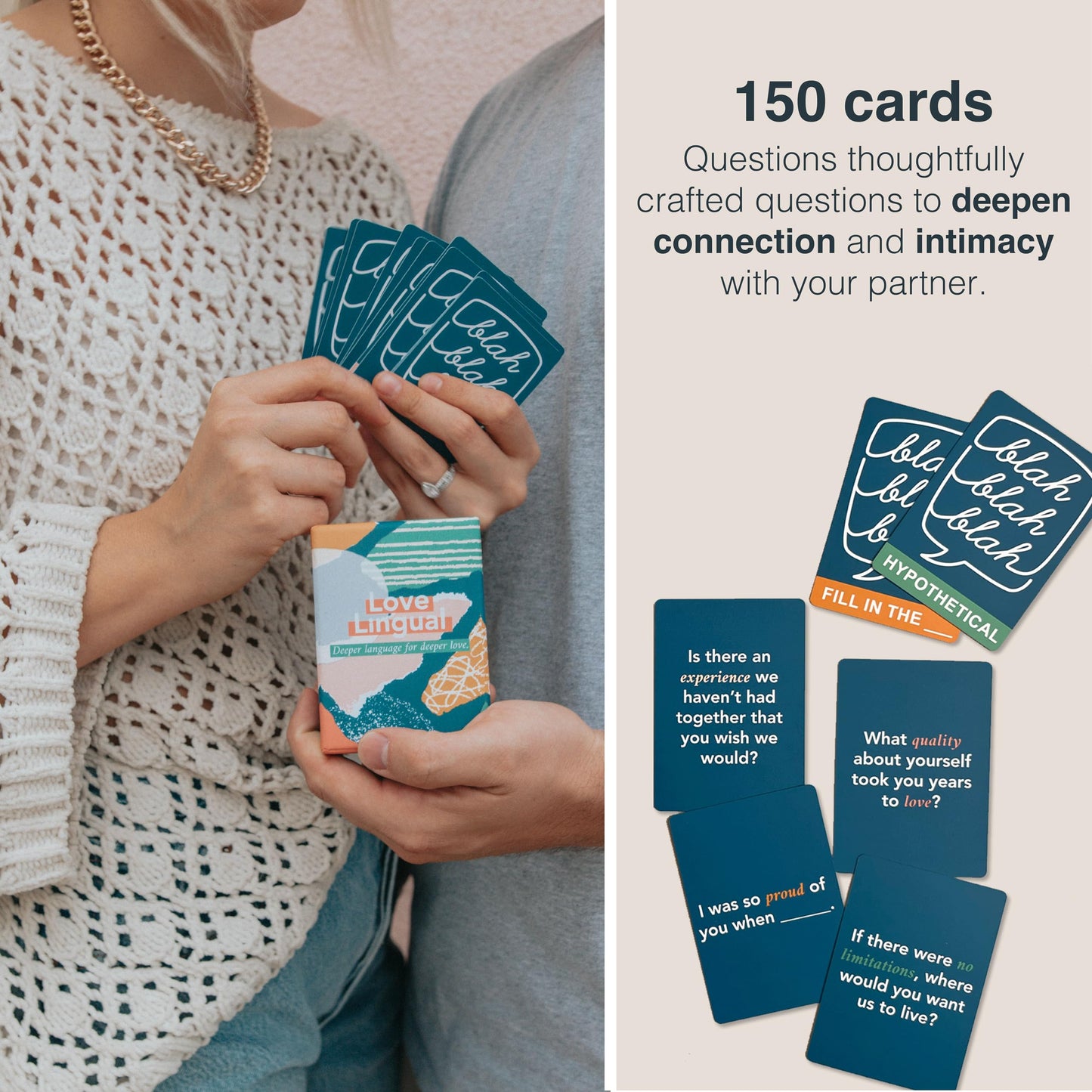 FLUYTCO Love Lingual Level 2 – 150 Couple Conversation Starters for Date Night