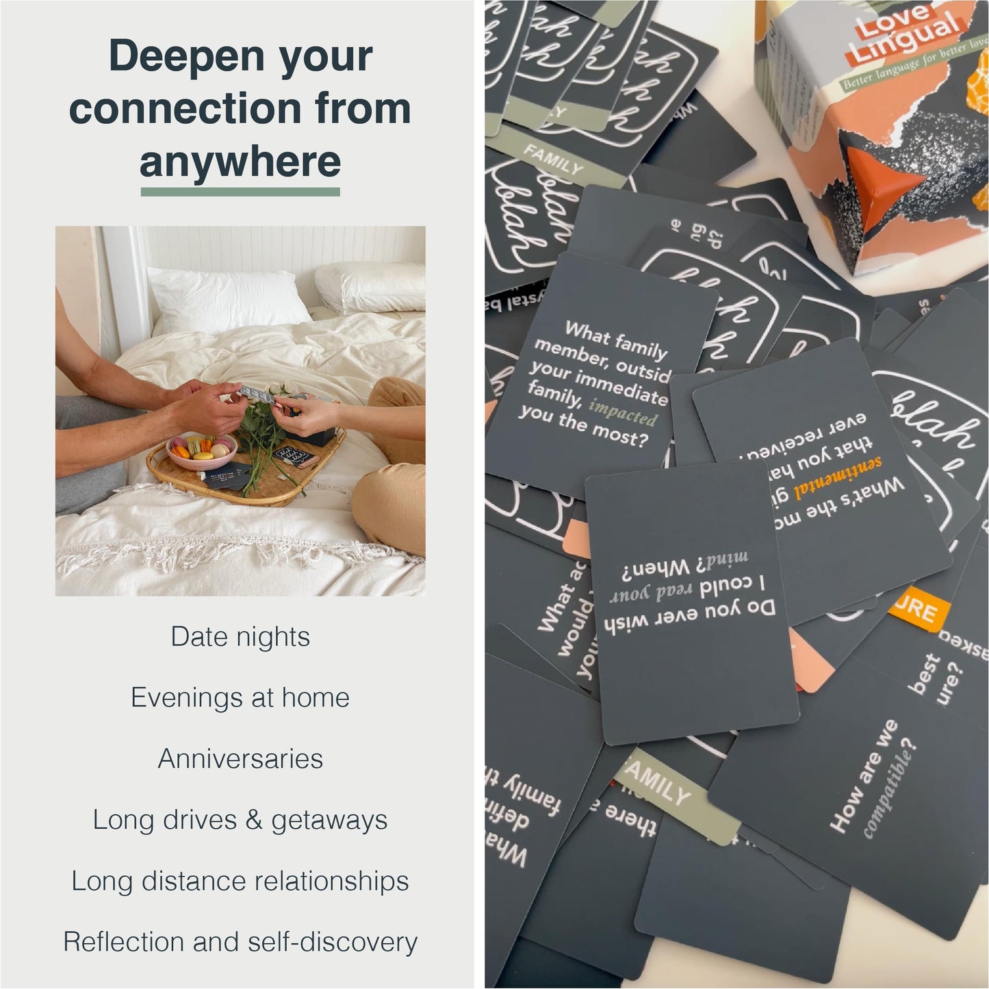 FLUYTCO Love Lingual Couples Card Game – 150 Conversation Starters for Date Night & Deeper Connection