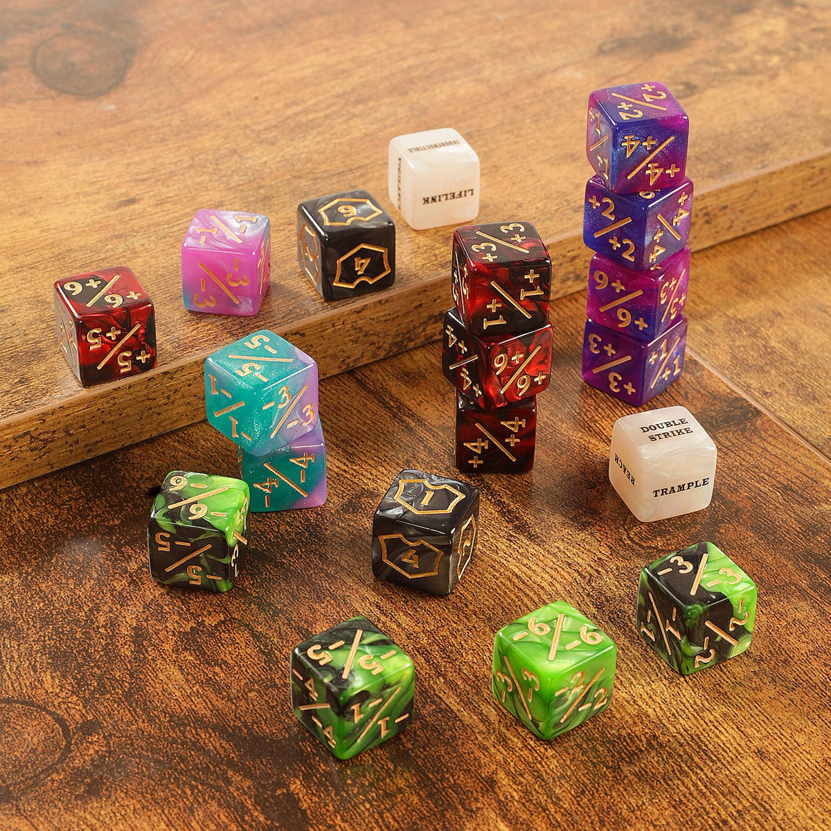 Flvdierd 60 PCS MTG Dice Counters Set | Keyword & Loyalty Tokens