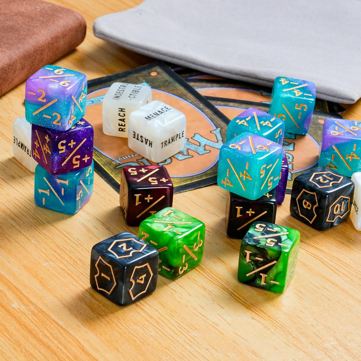 Flvdierd 60 PCS MTG Dice Counters Set | Keyword & Loyalty Tokens