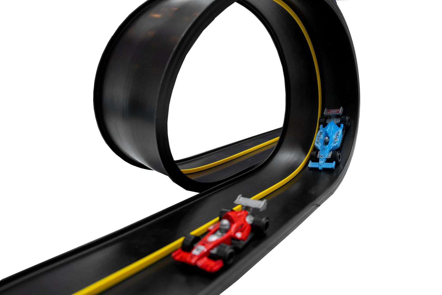 FLXTRACK Flexible Race Car Track Set — 5.1m, Double-Sided, 2 Cars, Suction Cup, Zip Storage Bag