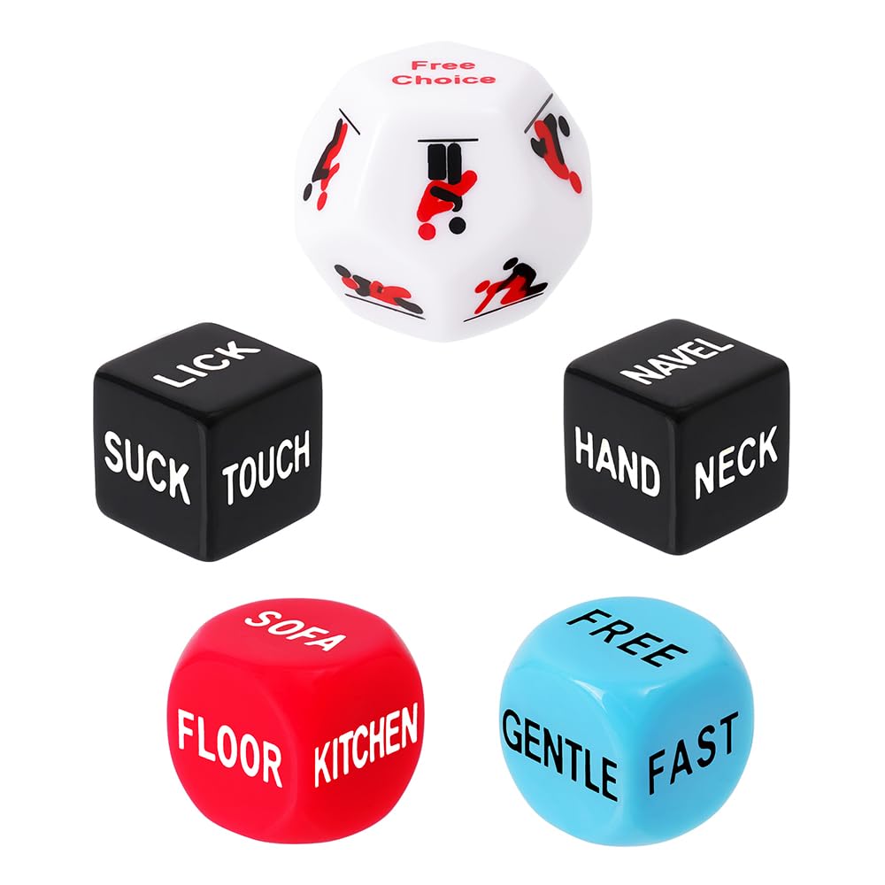 Fly-Love Romantic Naughty Dice Set for Adults – Couple Game for Anniversary & Valentine's Day (Black)