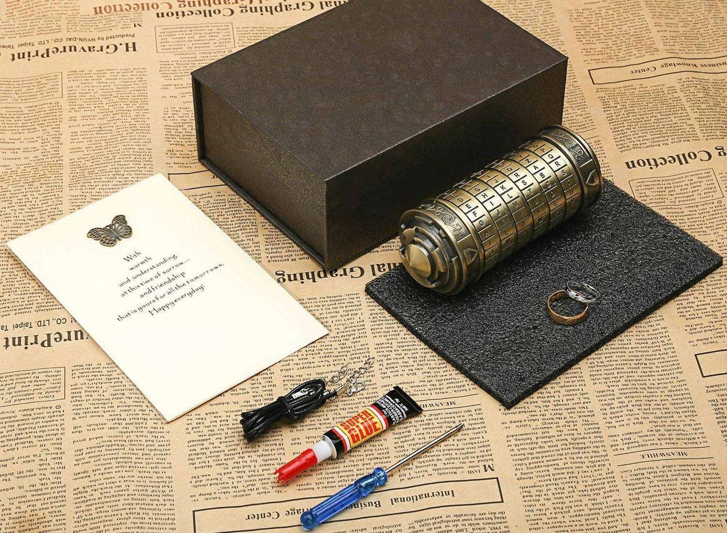FLYALIGOGO Cryptex Da Vinci Code Money Puzzle Box – Hidden Compartments Gift