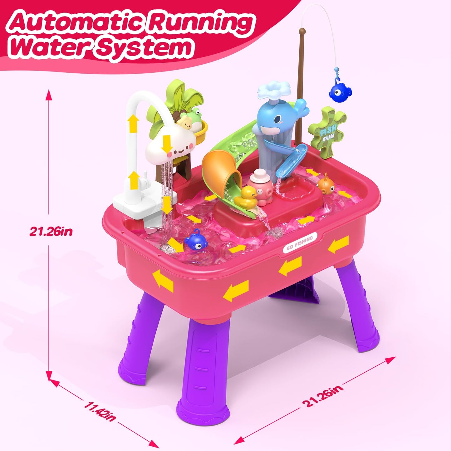 Flybakiz Color Changing Kitchen Play Sink Toy - 4-in-1 Water Play for Kids