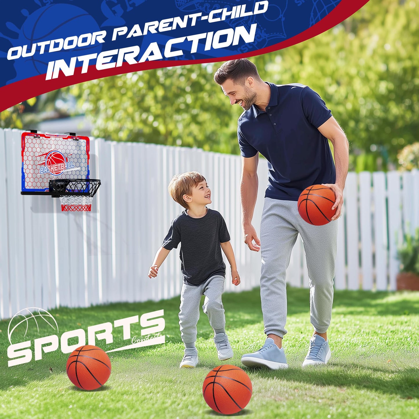 FlyBakiz Mini Indoor Basketball Hoop – Over-The-Door Fun for Ages 3-12