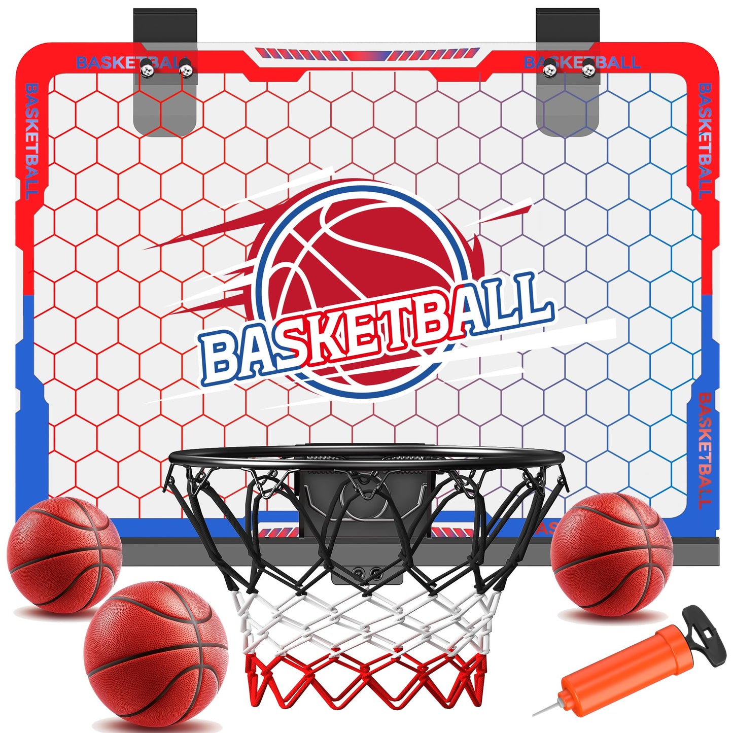 FlyBakiz Mini Indoor Basketball Hoop – Over-The-Door Fun for Ages 3-12