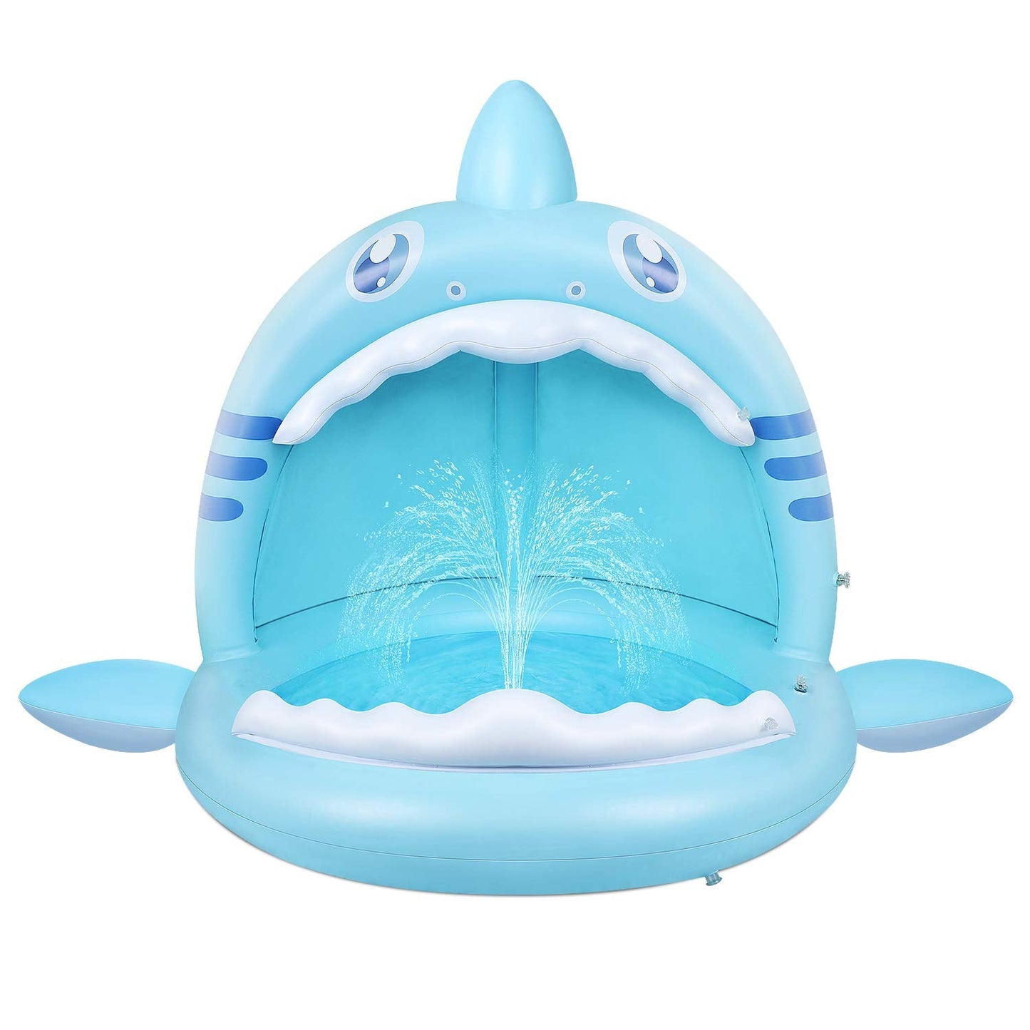 Flyboo Baby Pool Shark Splash with Canopy – Portable Toddler Water Play Center