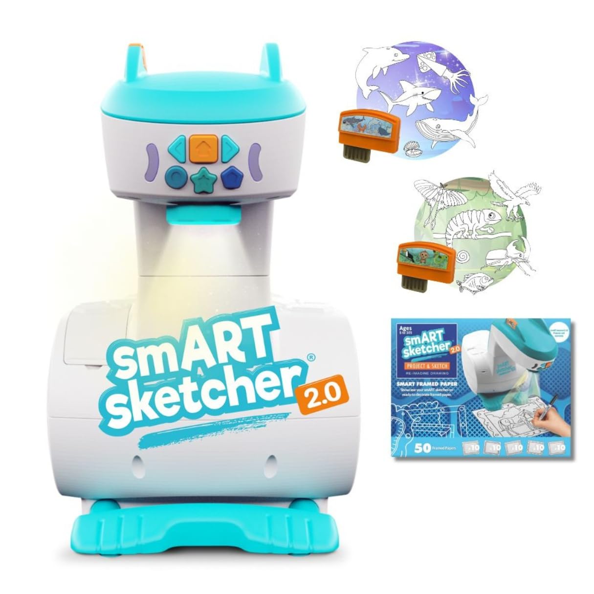Flycatcher Smart Sketcher 2.0: 4-in-1 Drawing Projector Bundle with Jungle & Ocean Packs