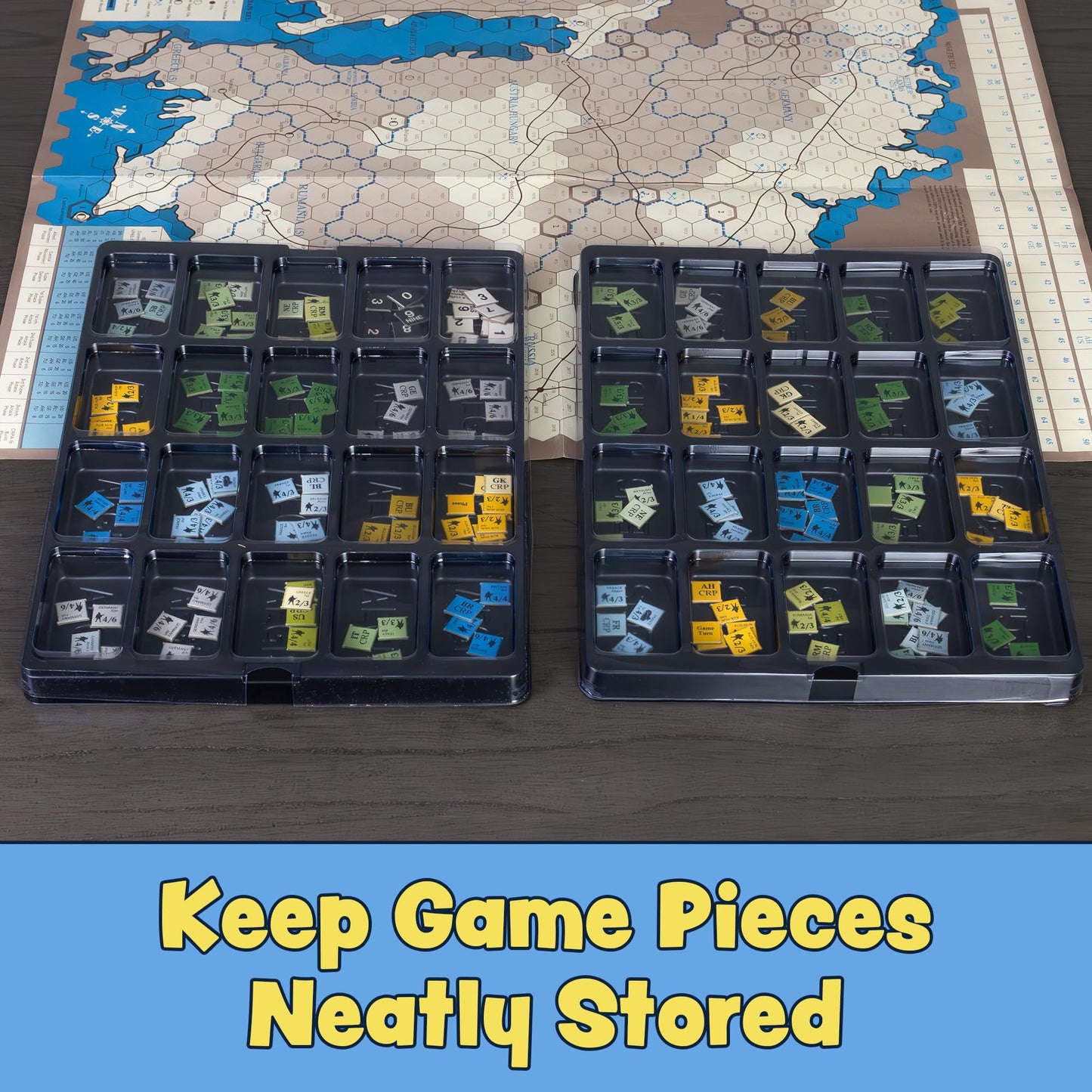 Flying Buffalo Game Piece Counter Trays (5-Pack) – Stackable War & Board Game Organizer | Aegis Collection