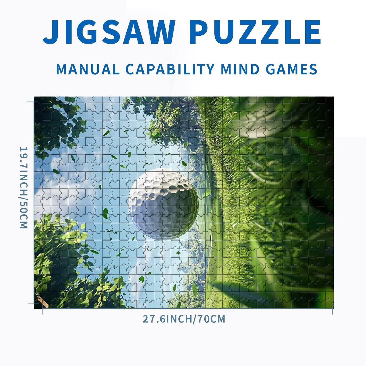 1000-Piece Flying Golf Ball Jigsaw Puzzle for Adults – Colorful Golf Theme, 27x20 Inches