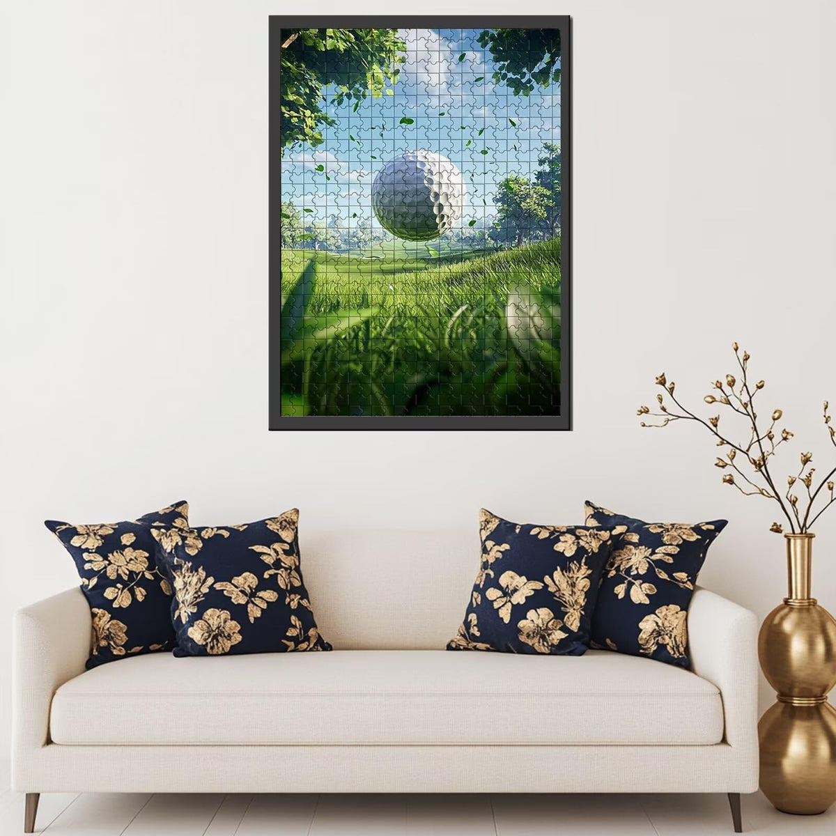 1000-Piece Flying Golf Ball Jigsaw Puzzle for Adults – Colorful Golf Theme, 27x20 Inches