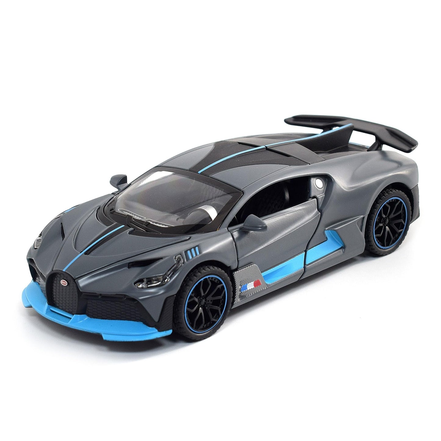 FLYKIRIN 1:32 Bugatti Divo Diecast Car – Light & Sound Pull-Back Model (Divo-Grey)