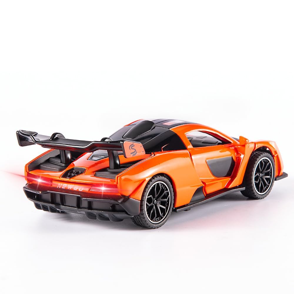FLYKIRIN Fast & Furious 1:32 McLaren Senna Diecast Car — Light & Pull-Back (Orange)