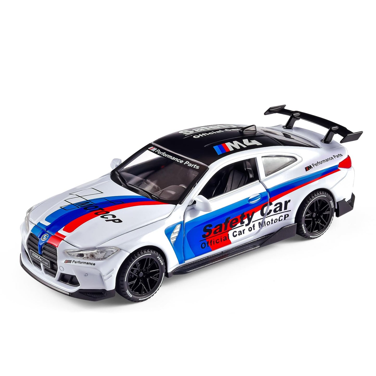 FLYKIRIN 1:32 M4 Diecast Car – Light, Sound & Pull-Back (White)
