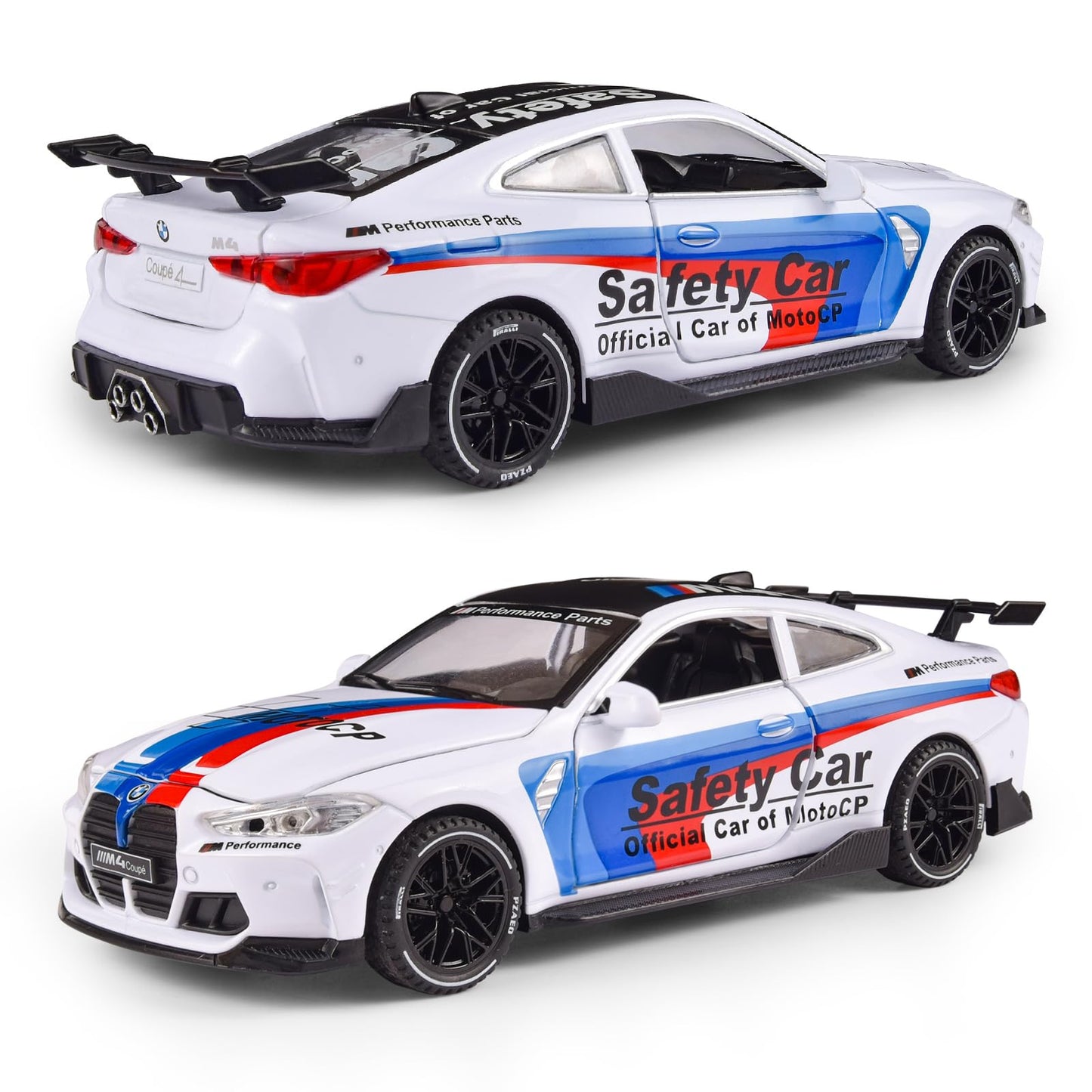 FLYKIRIN 1:32 M4 Diecast Car – Light, Sound & Pull-Back (White)