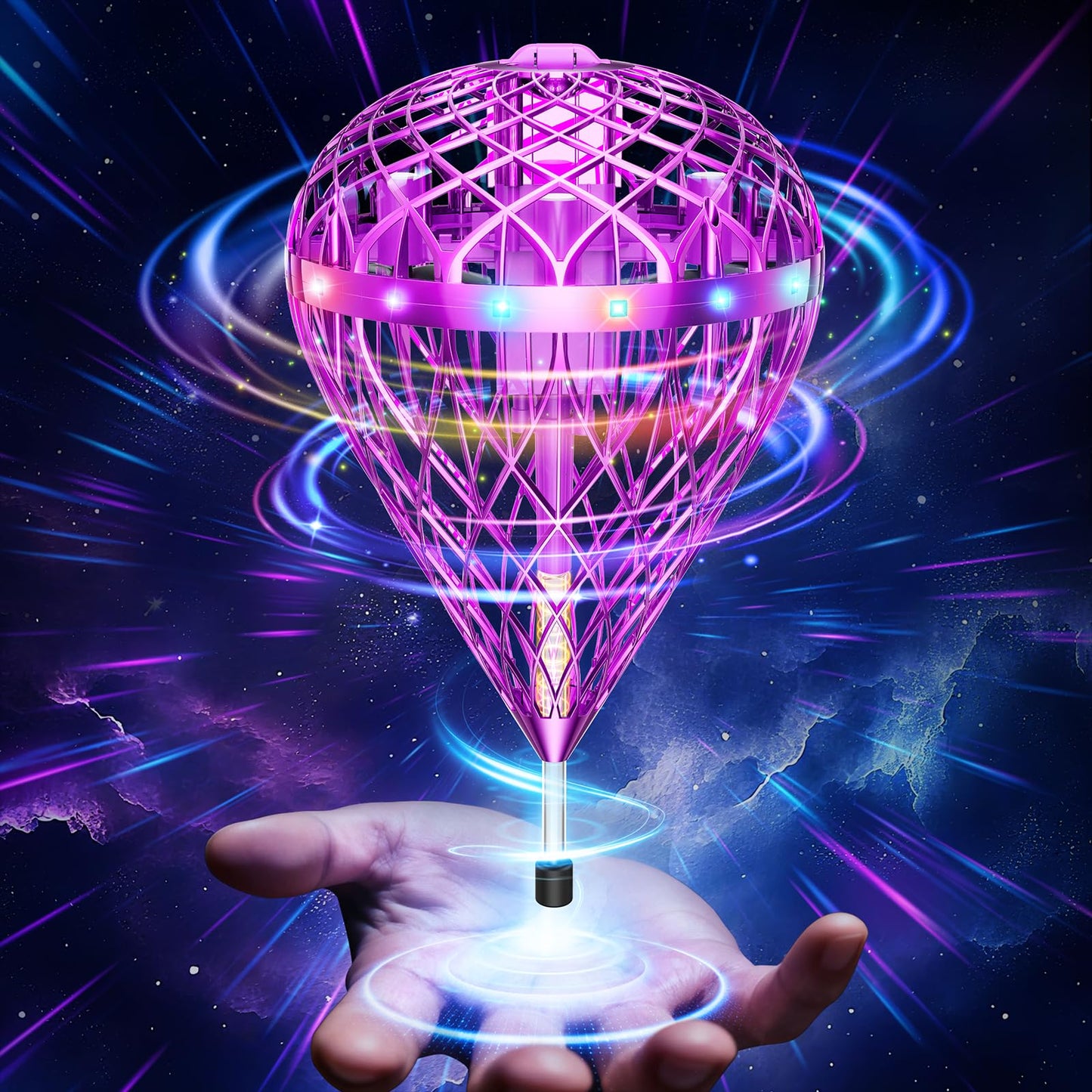 Flystars Cosmic Globe Flying Orb — Motion-Control Hover Spinner (Purple) | Next-Gen Pro 2025