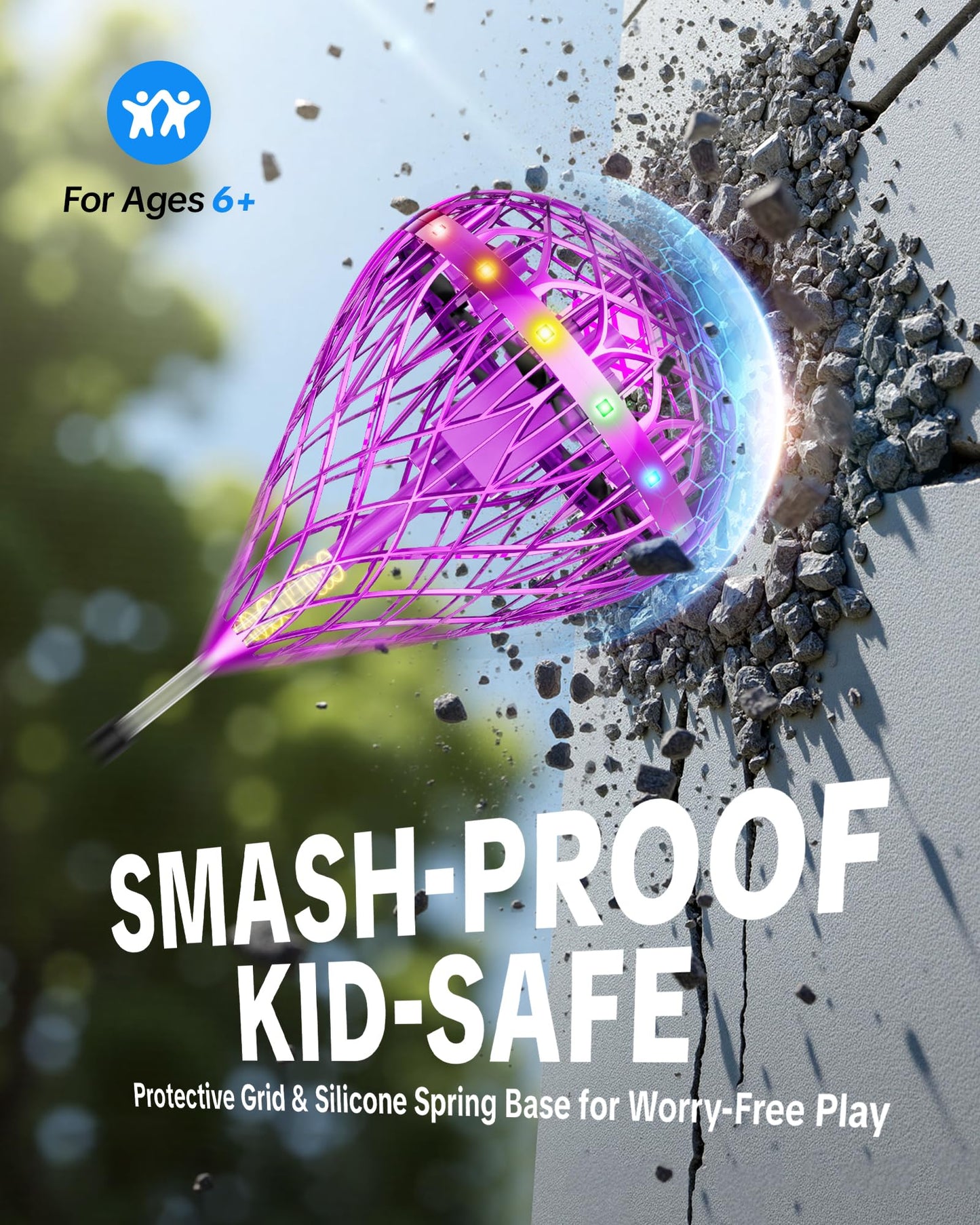 Flystars Cosmic Globe Flying Orb — Motion-Control Hover Spinner (Purple) | Next-Gen Pro 2025