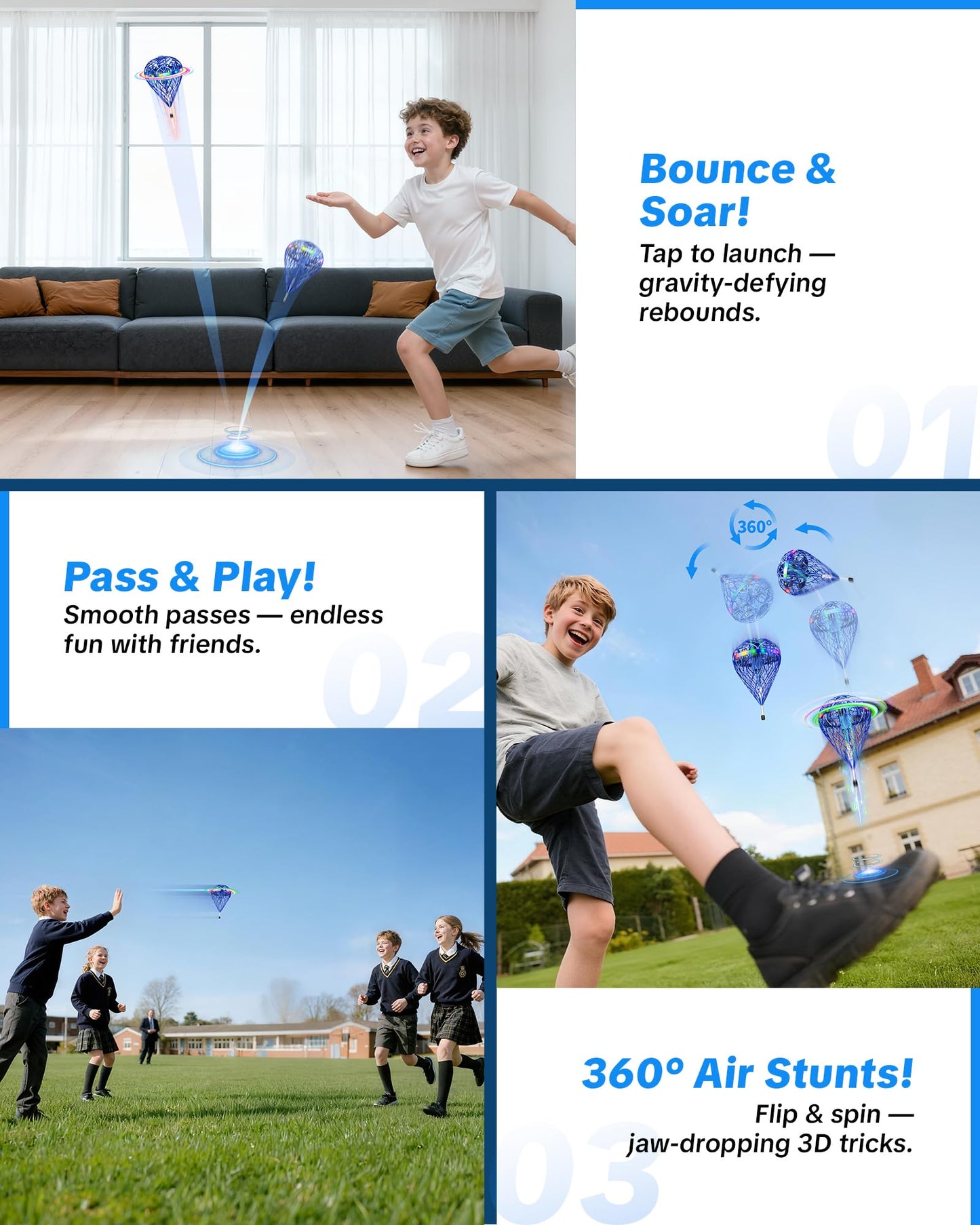 Flystars Flying Bouncing Toys | Next-Gen Cosmic Globe Flying Orb Ball with Motion-Control