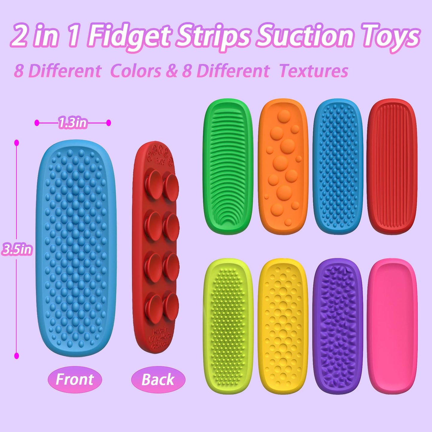 FNASKLEI Fidget Toys: Calm Strips & Worry Stones — 8-Pack