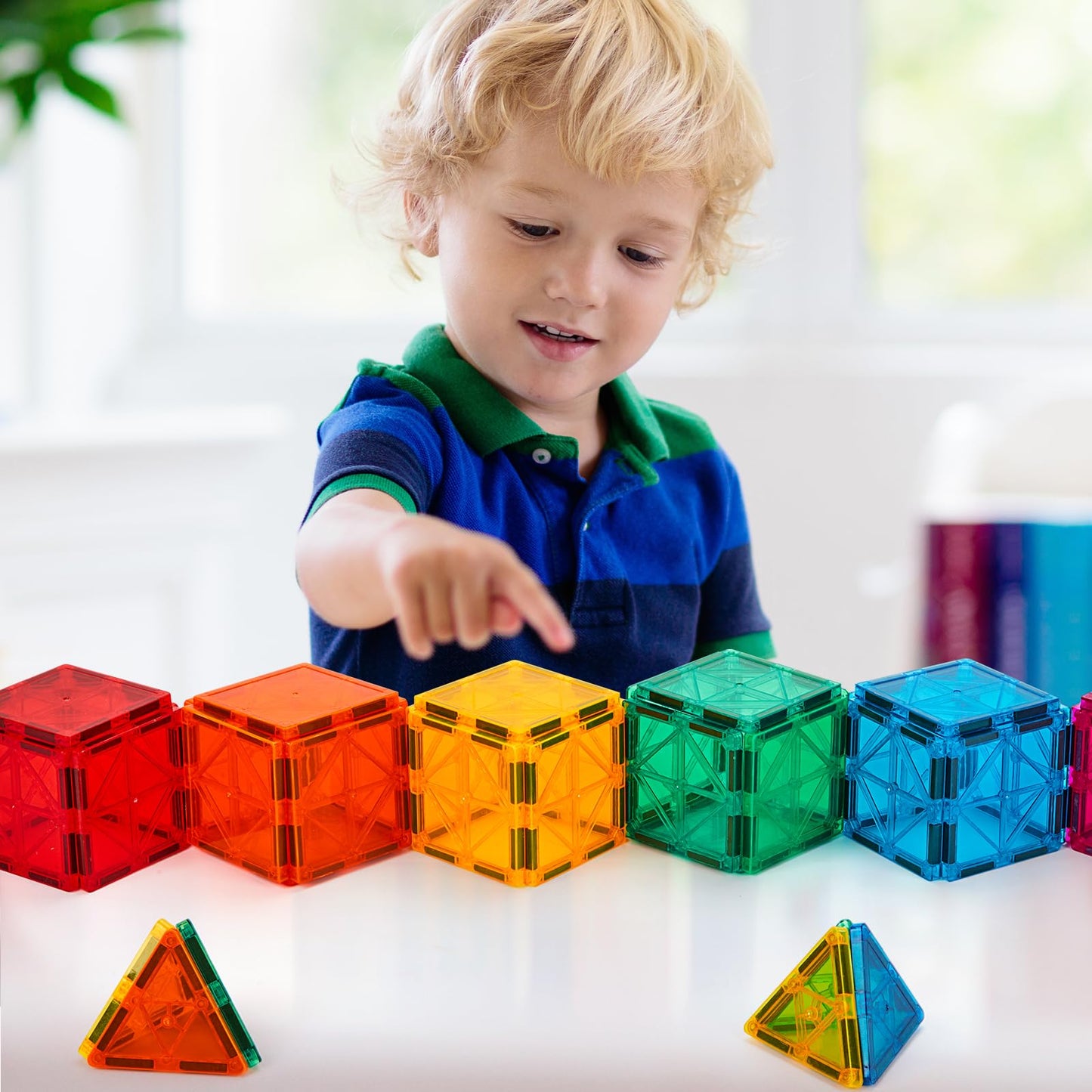FNJO Magnetic Tiles 110PCS – STEM Building Set for Kids