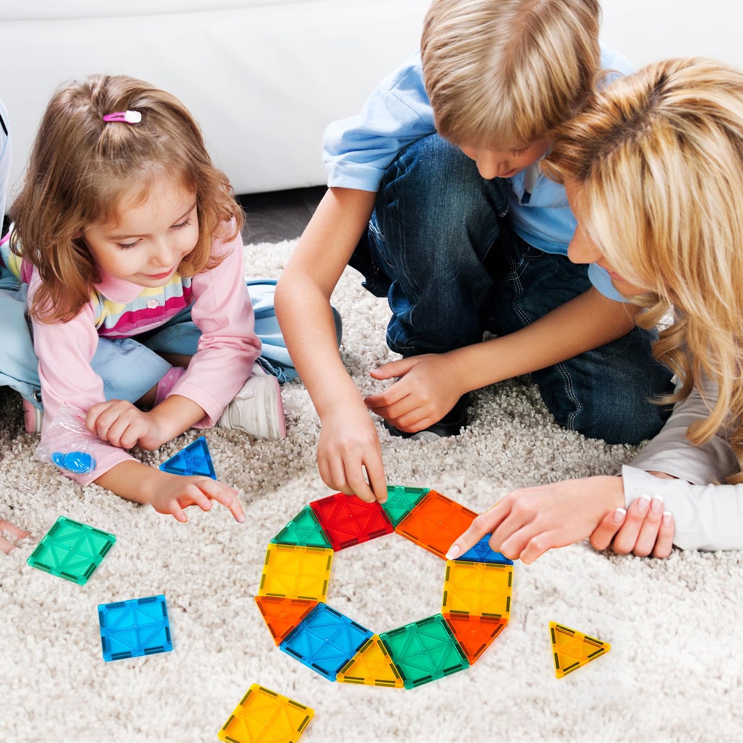 FNJO Magnetic Tiles 110PCS – STEM Building Set for Kids