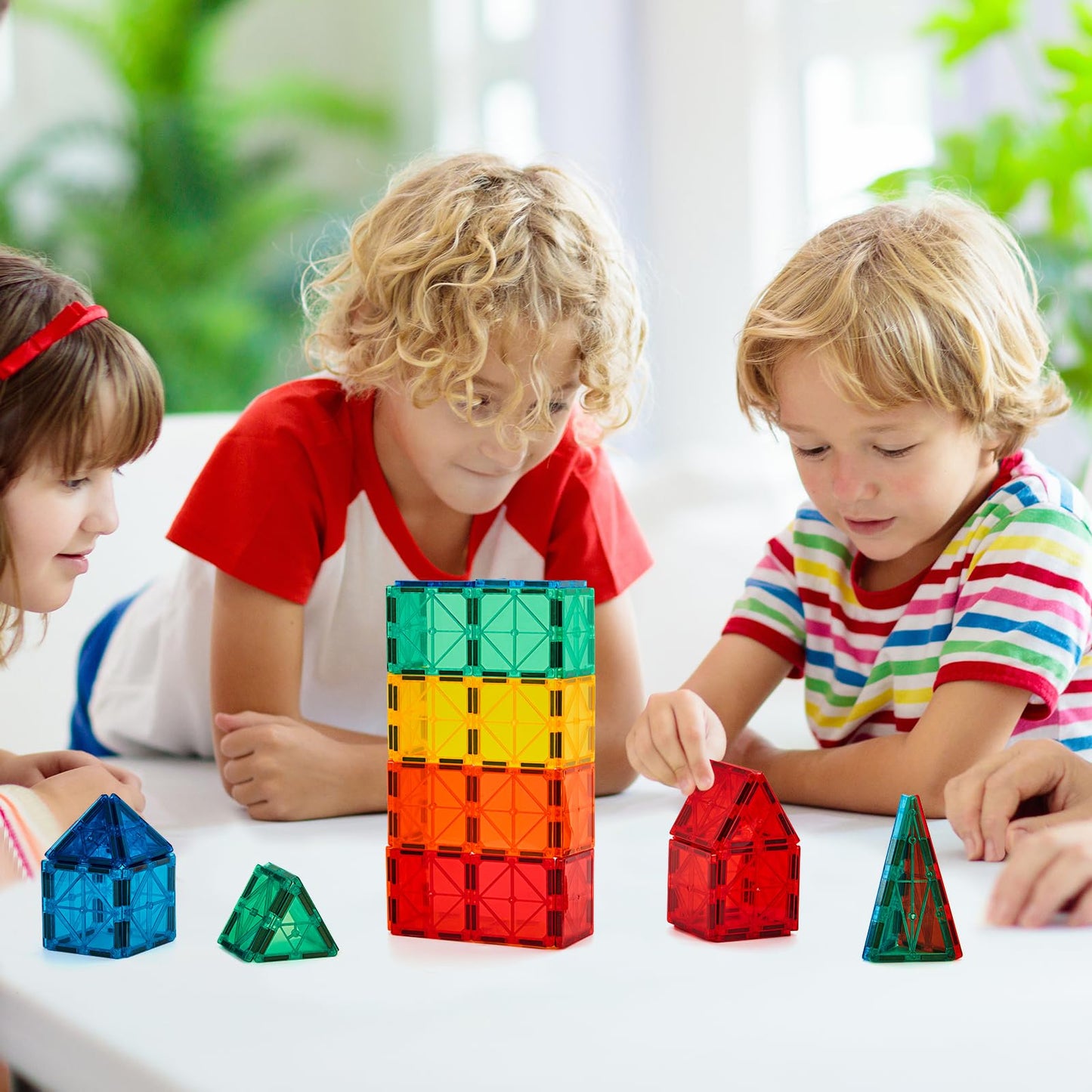 FNJO Magnetic Tiles 110PCS – STEM Building Set for Kids